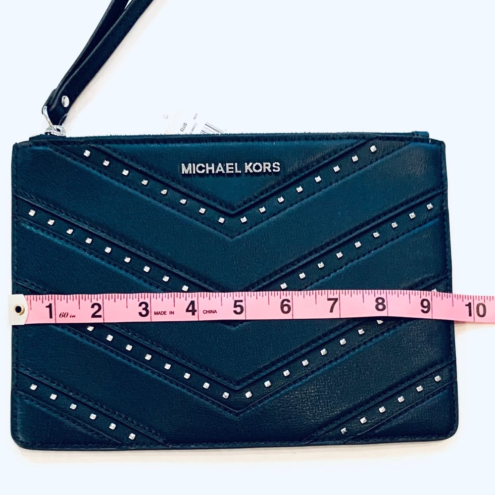 NWT Michael Kors Ellis XL Zip Clutch Wristlet - Navy - Picture 4 of 10